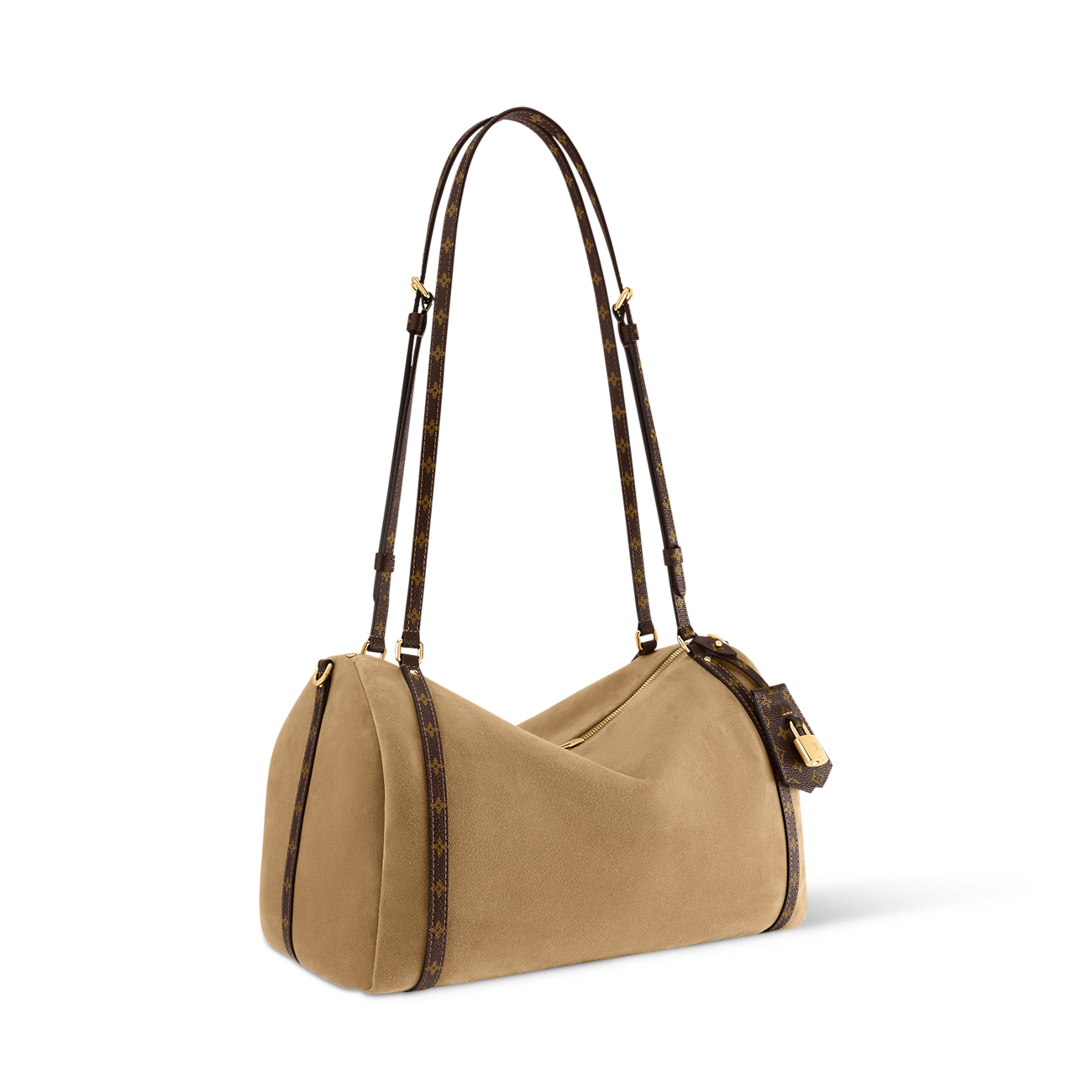 Express MM Suede Hazelnut Monogram Tote Bag