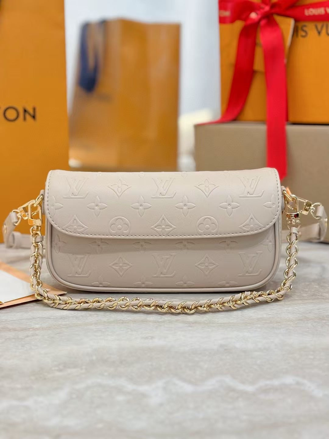 Soft Curve Mini Shoulder Bag with Chain Detail