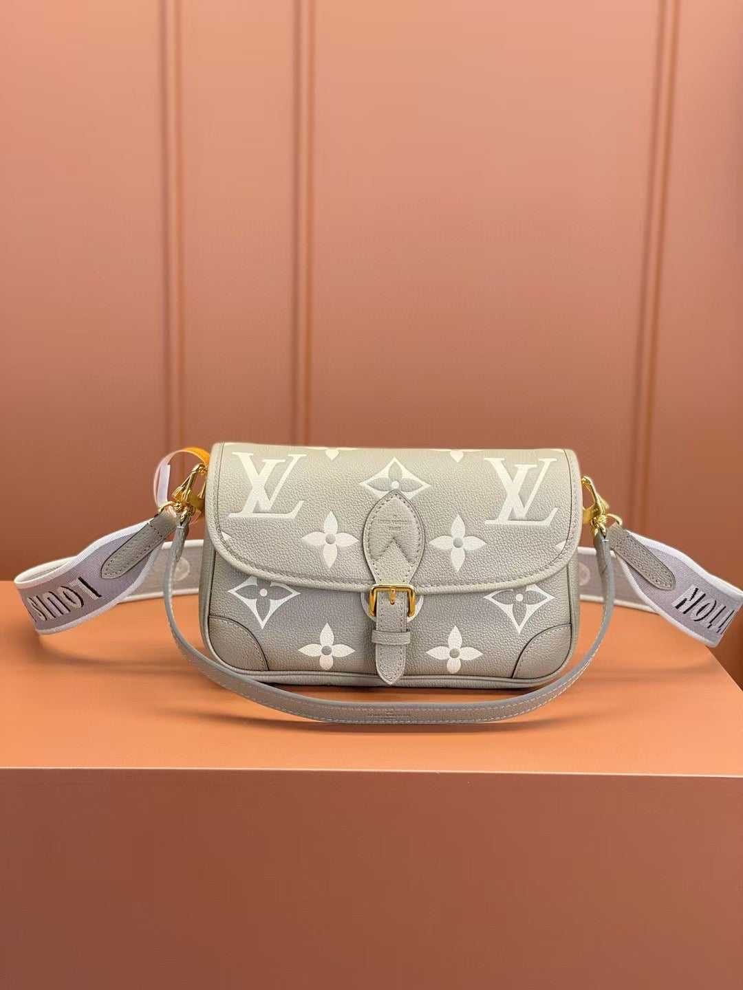 Dauphine PM Giant Monogram Light Stone Grey Shoulder Bag