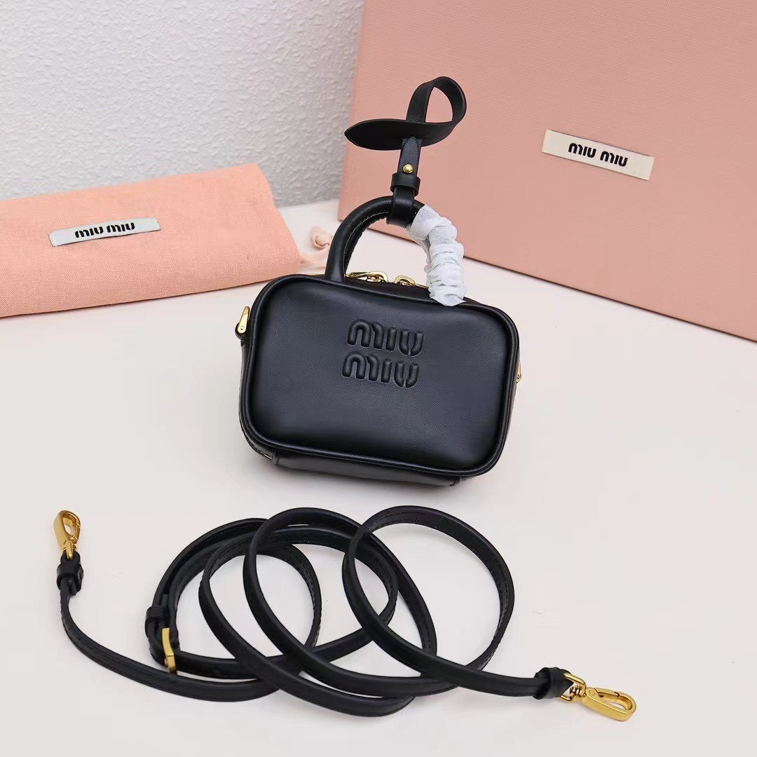 Box Crossbody Bag with Embossed Logo