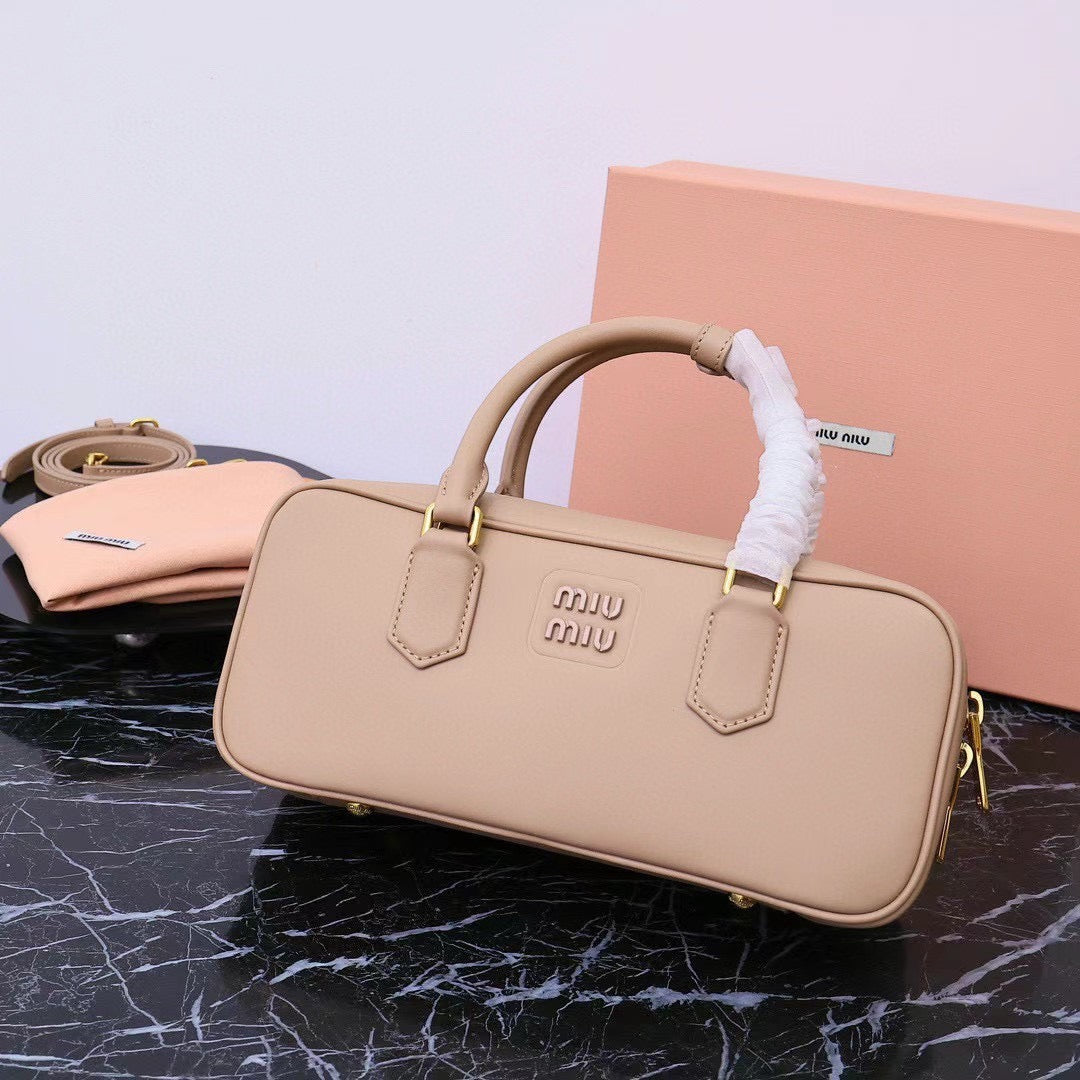 Structured Tan Leather Handbag