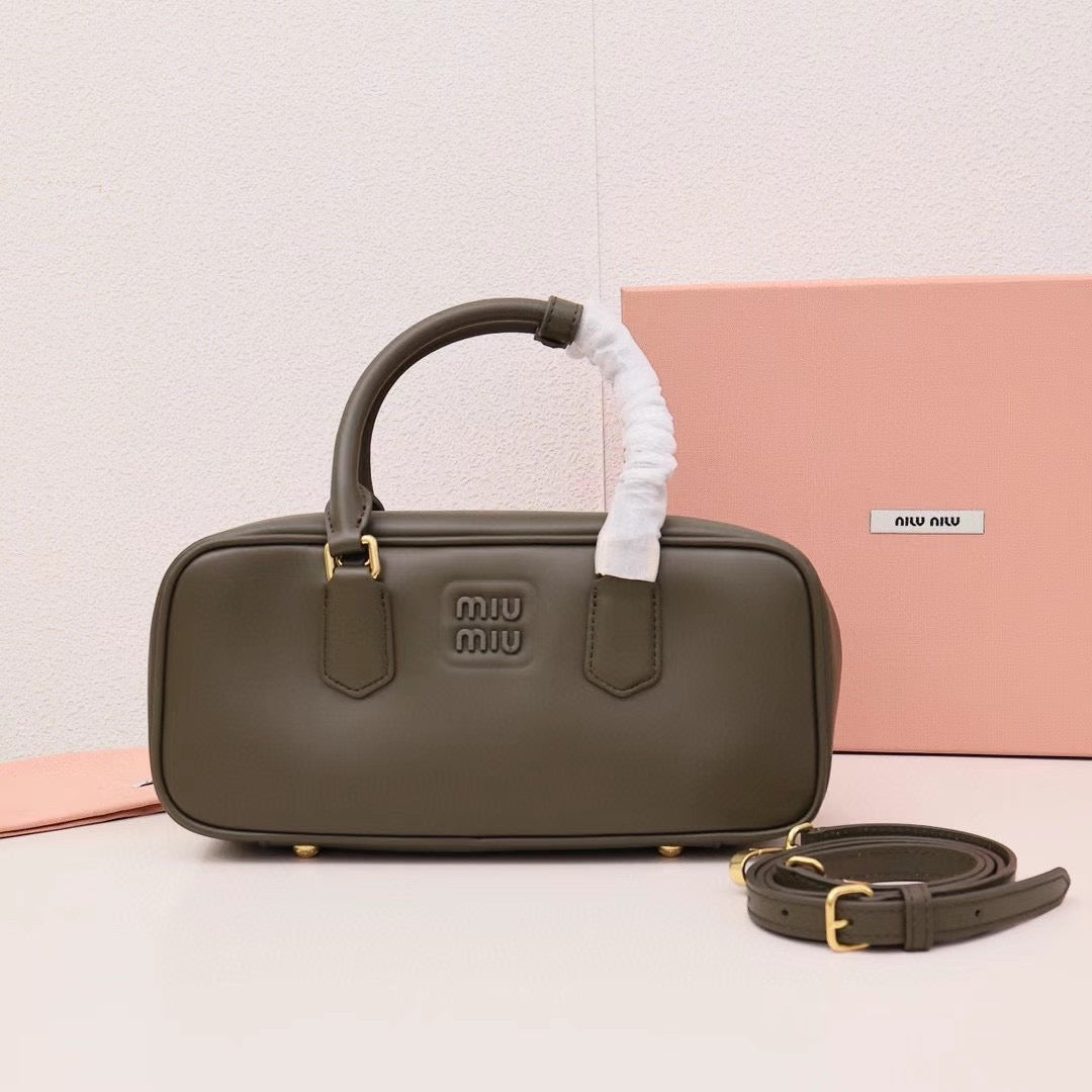 Structured Tan Leather Handbag