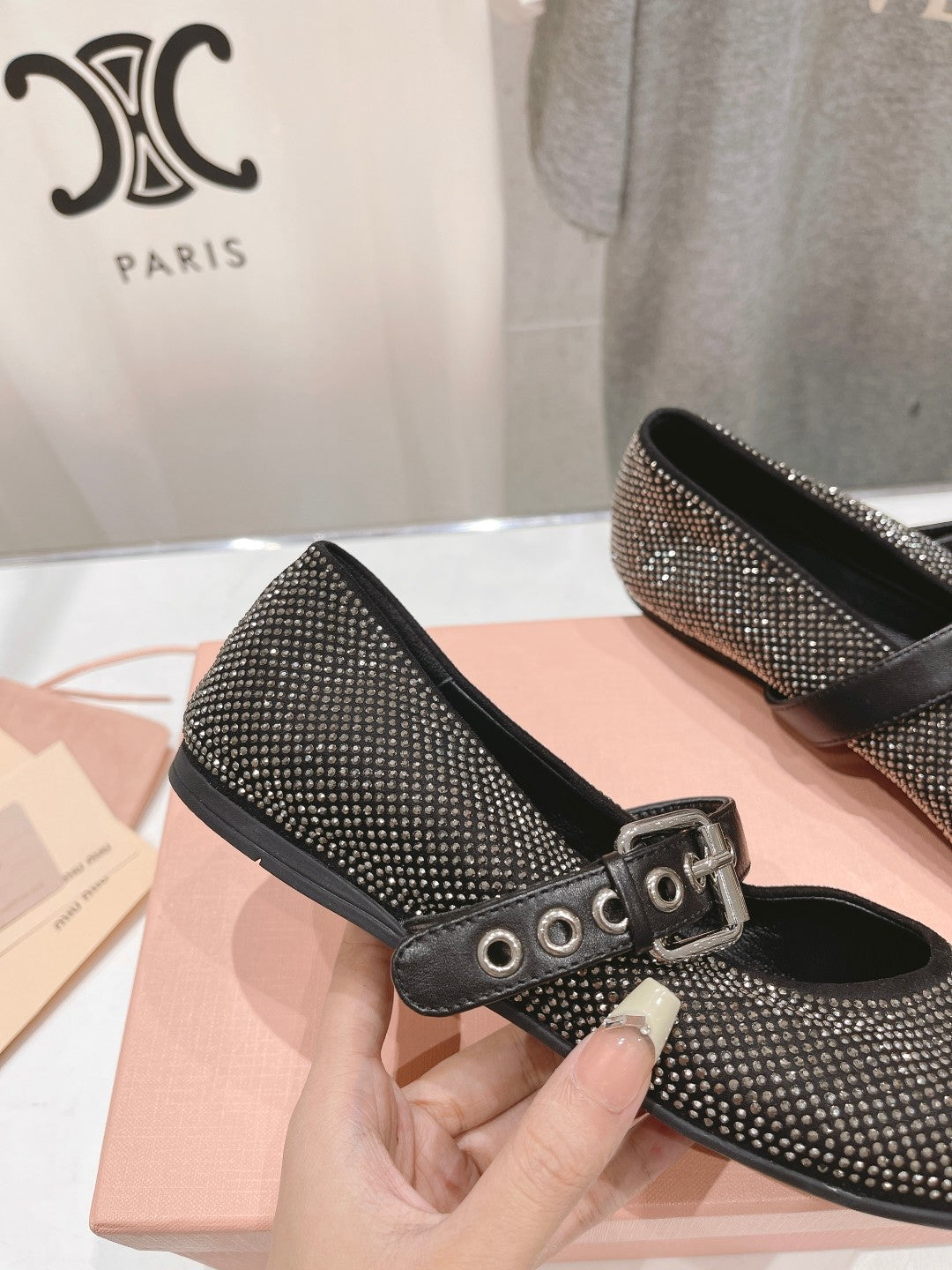 Glossy Black Crystal Ballerina