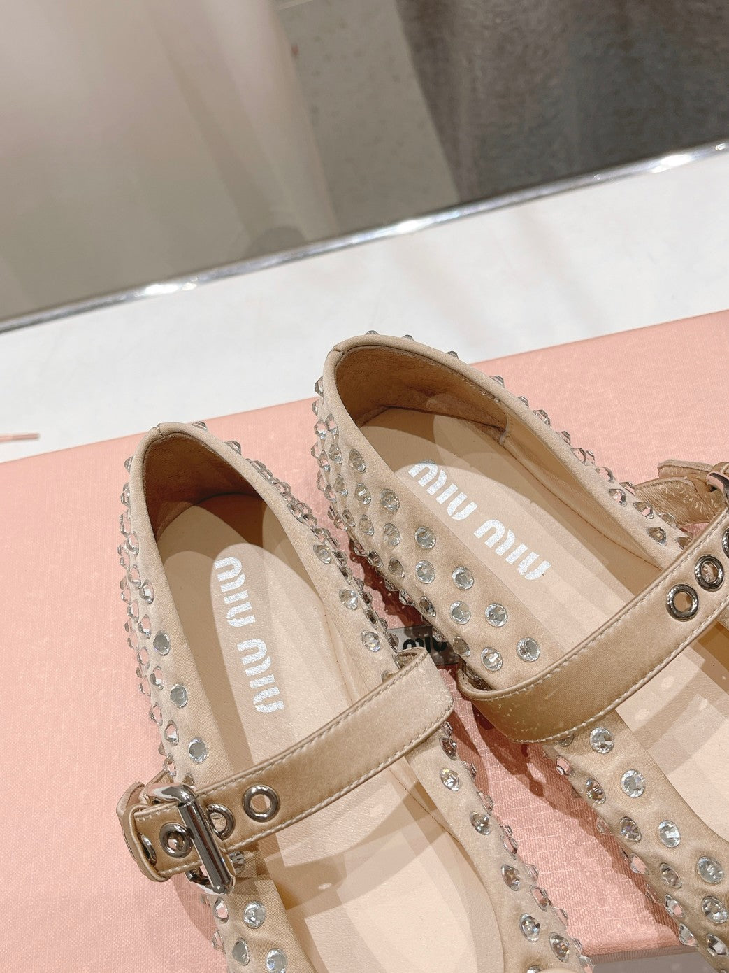 Beige Crystal Ballerina