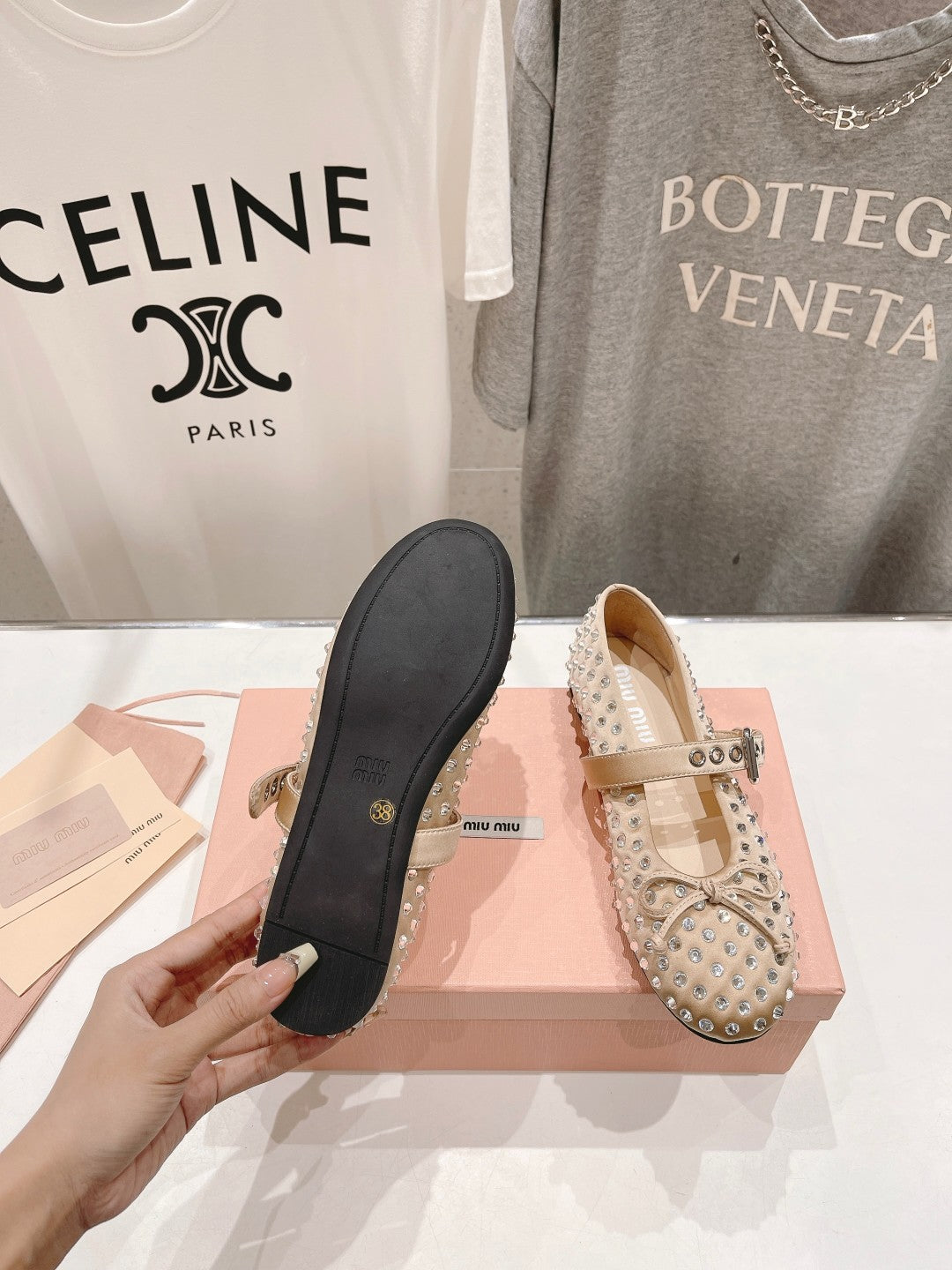 Beige Crystal Ballerina