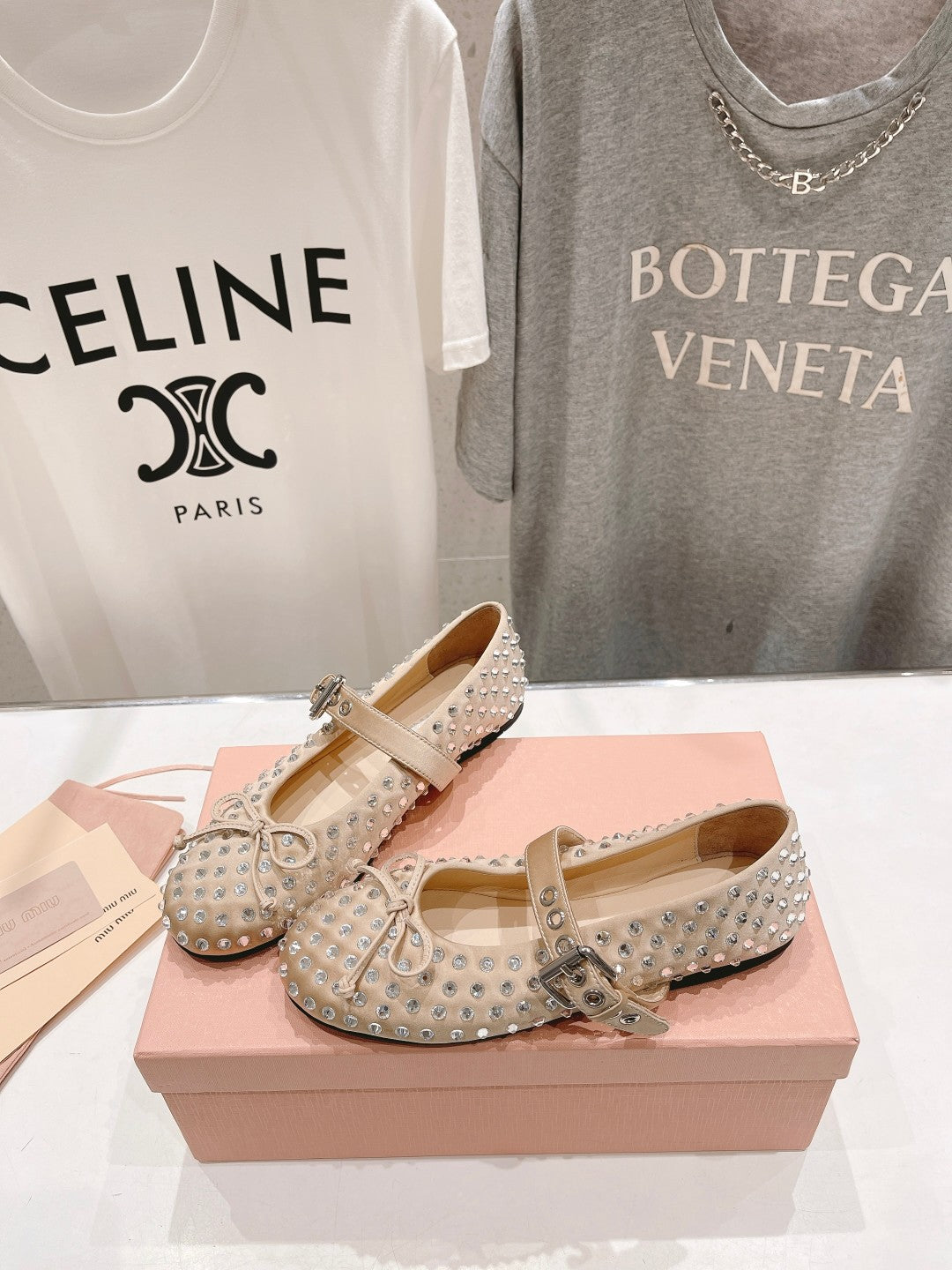 Beige Crystal Ballerina