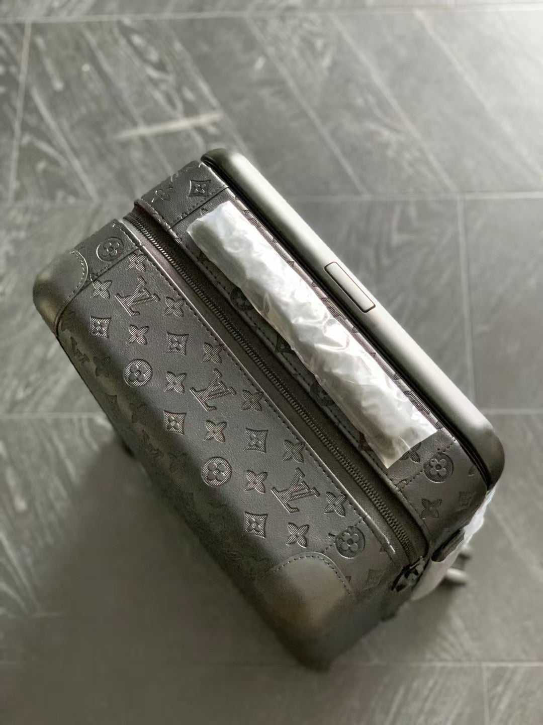 Modern Embossed Carry-On Suitcase