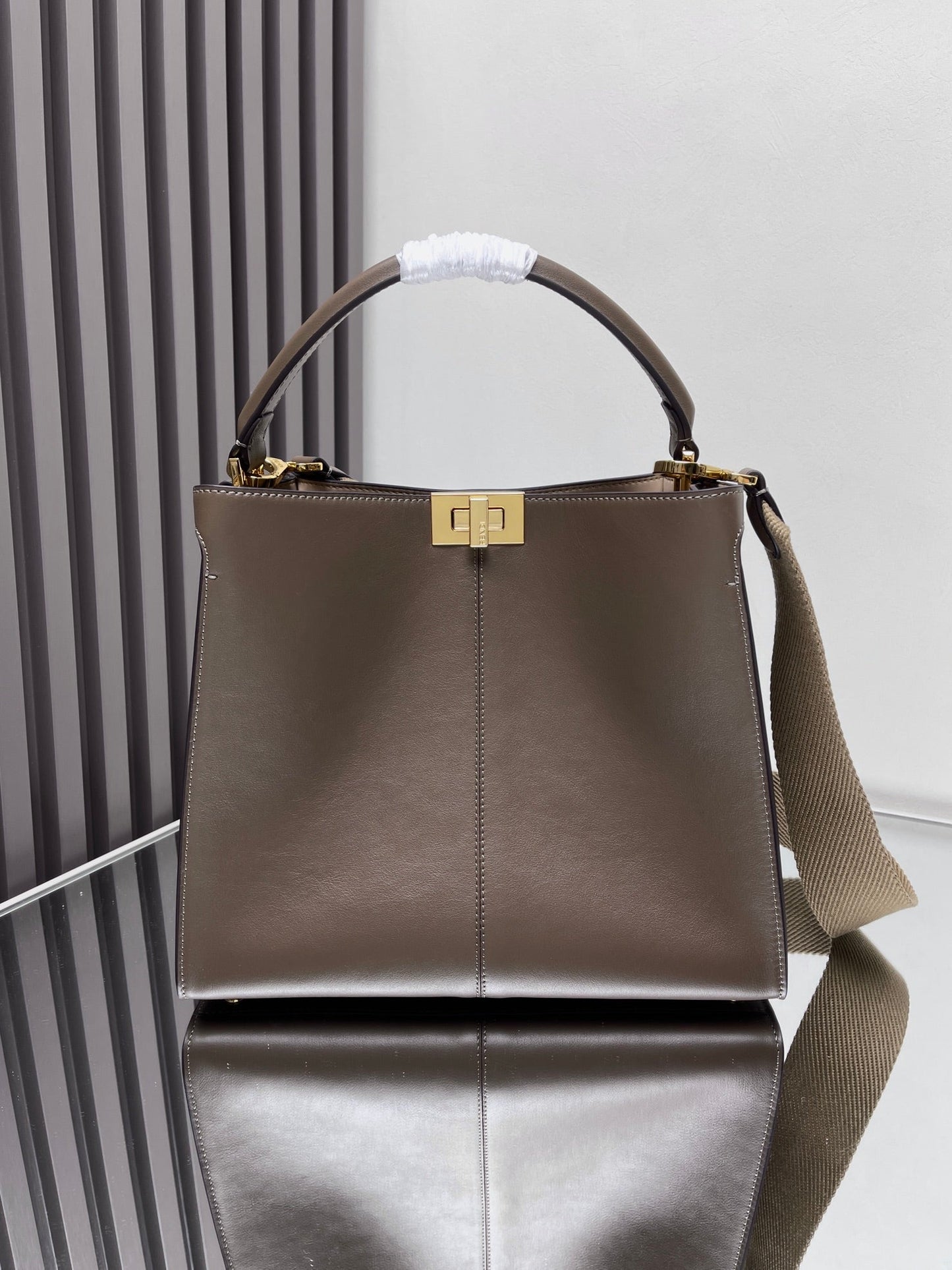 Taupe Dual-Strap Bag