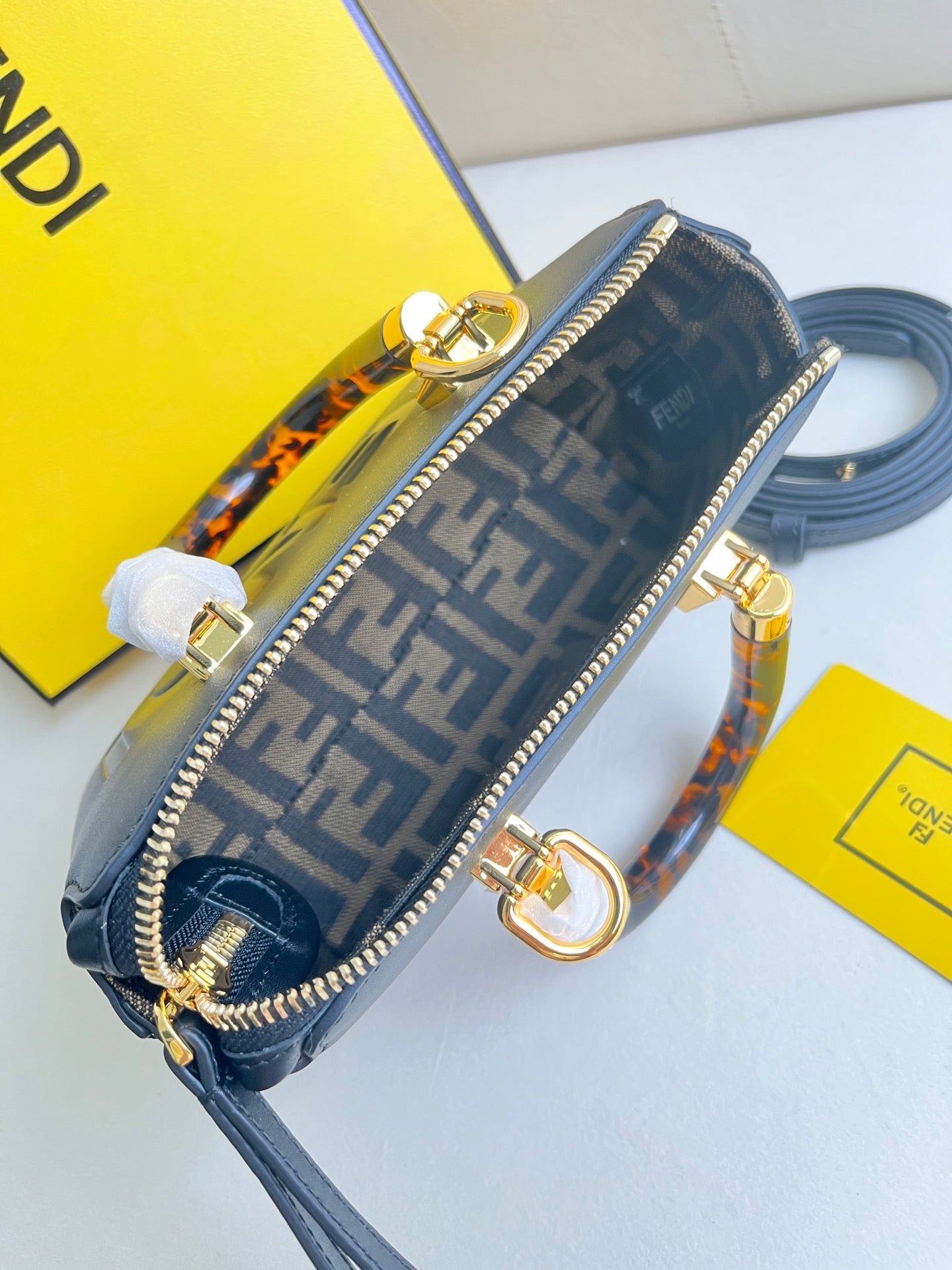 Black Curved Handle Bag