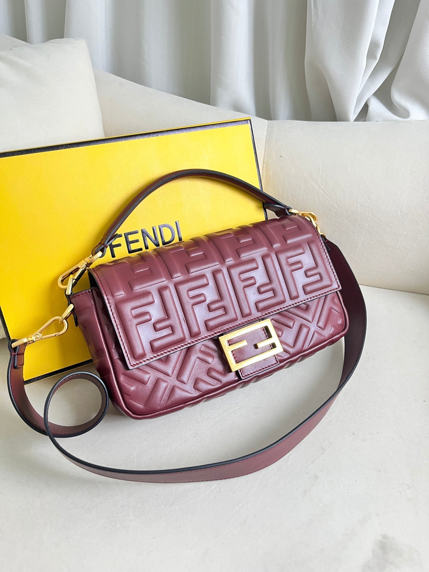 Burgundy Flap Shoulder Bag