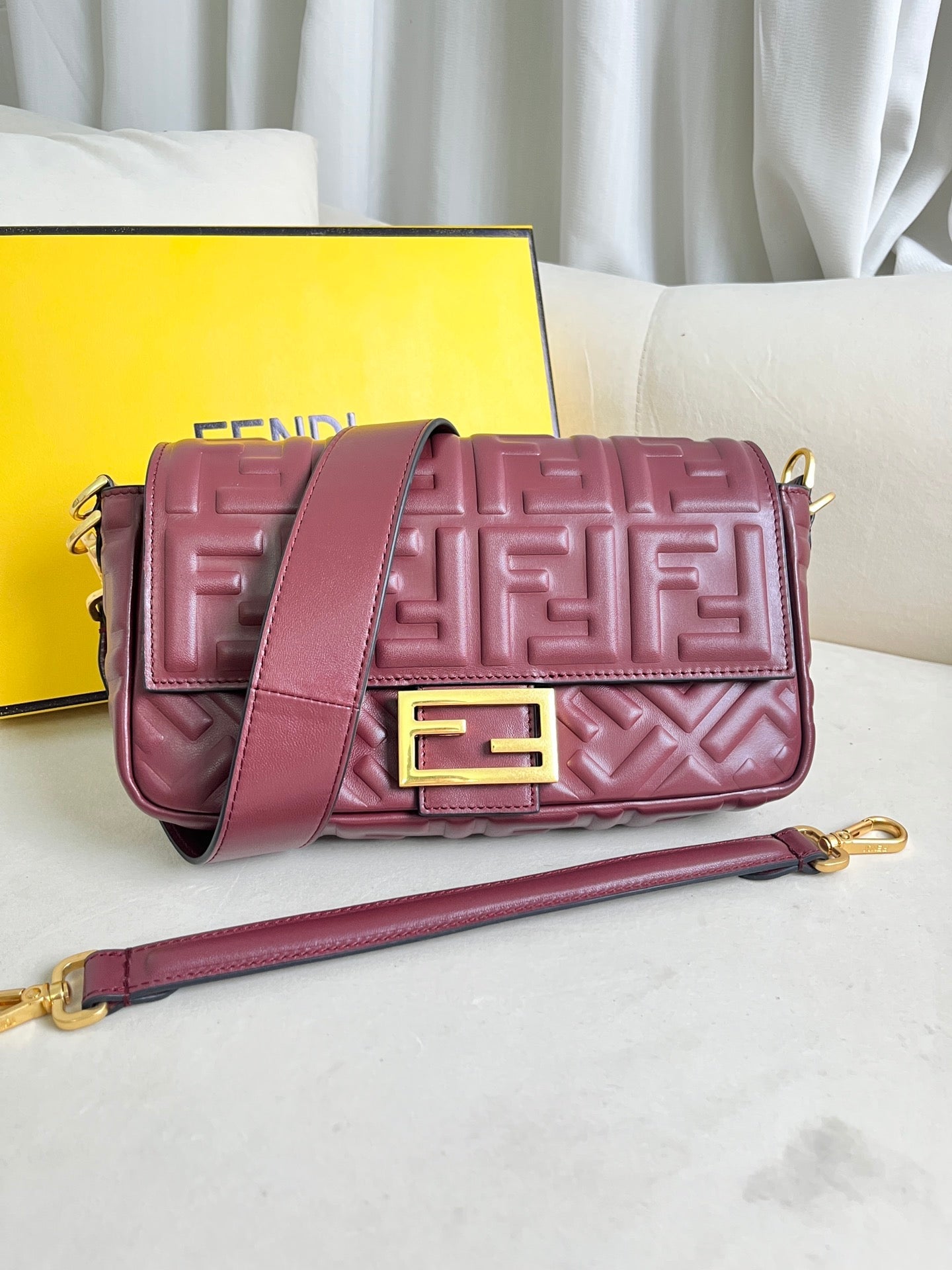 Burgundy Flap Shoulder Bag