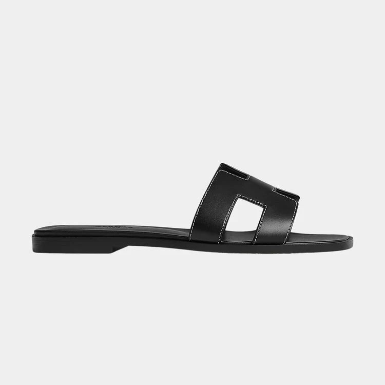 Black Oran calfskin sandal