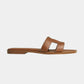Brown Oran calfskin sandal