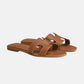 Brown Oran calfskin sandal