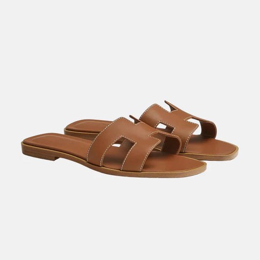 Brown Oran calfskin sandal