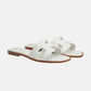 White Oran calfskin sandal
