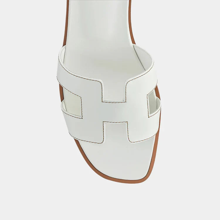 White Oran calfskin sandal