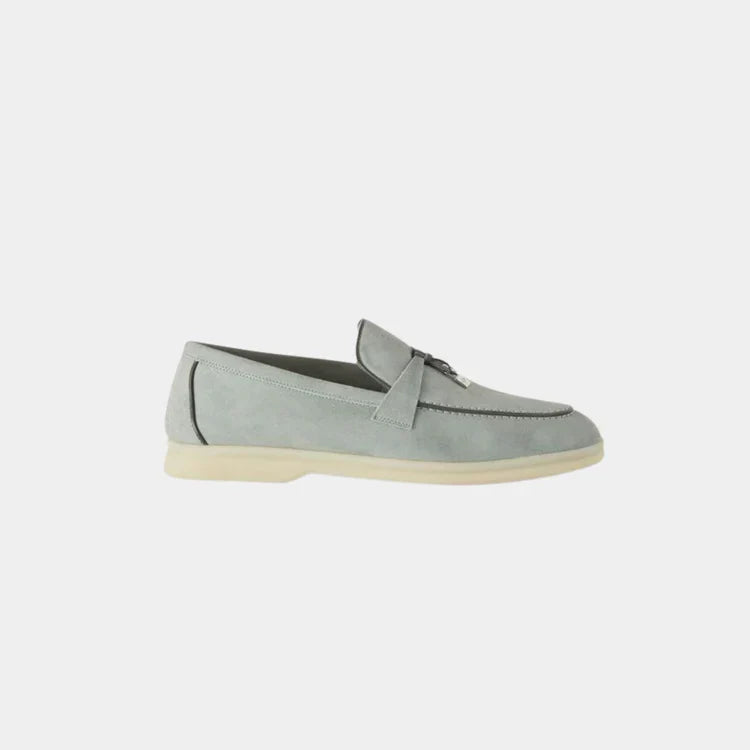 Light Grey Loafers Velvet