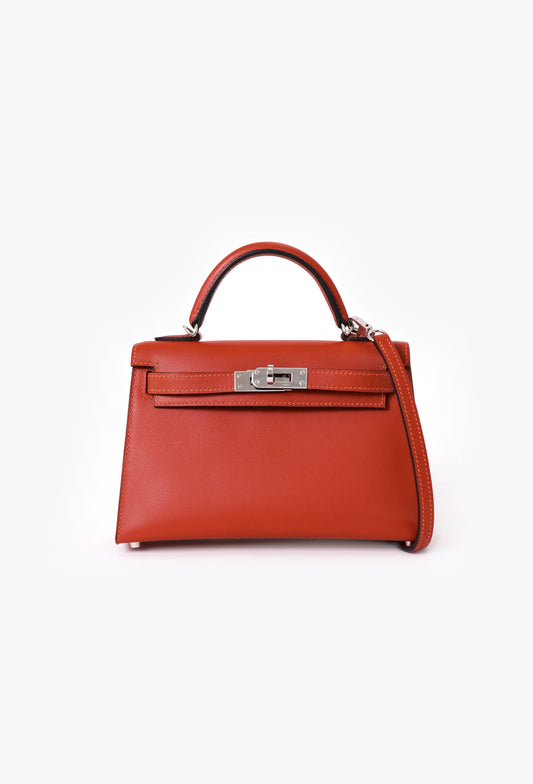Red Swift Mini Kelly II Sellier Sliver Hardware  01