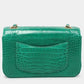 CHANEL Chanel Green USA Aliigator Small Classic Double Flap Bag