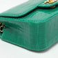 CHANEL Chanel Green USA Aliigator Small Classic Double Flap Bag