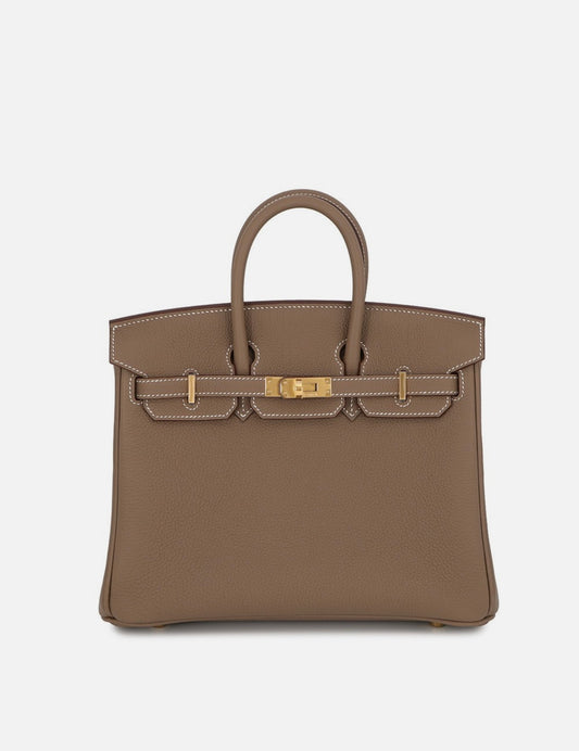 Hermès Birkin 25 Etoupe Togo Leather Gold Hardware  01
