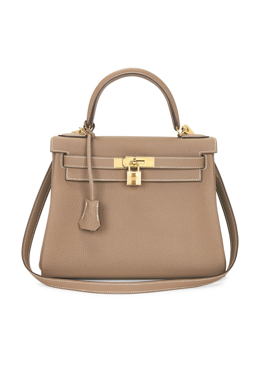 Hermès Kelly 28 Togo Etoupe Gold Hardware 01