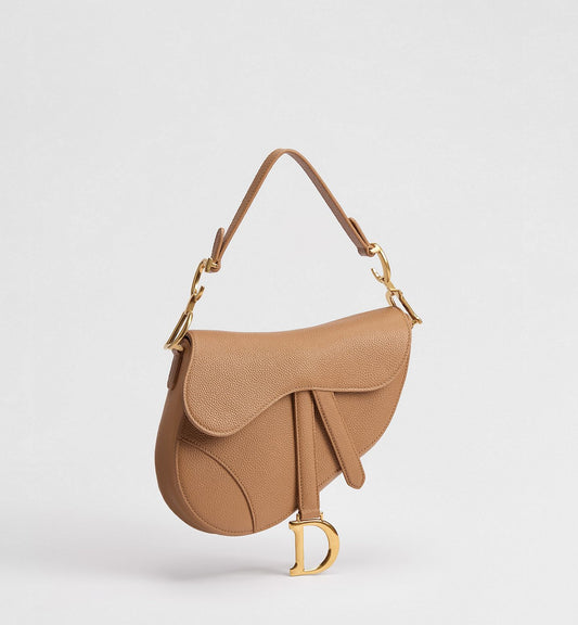 Small Saddle Bag with Strap Camel Grained Calfskin 01