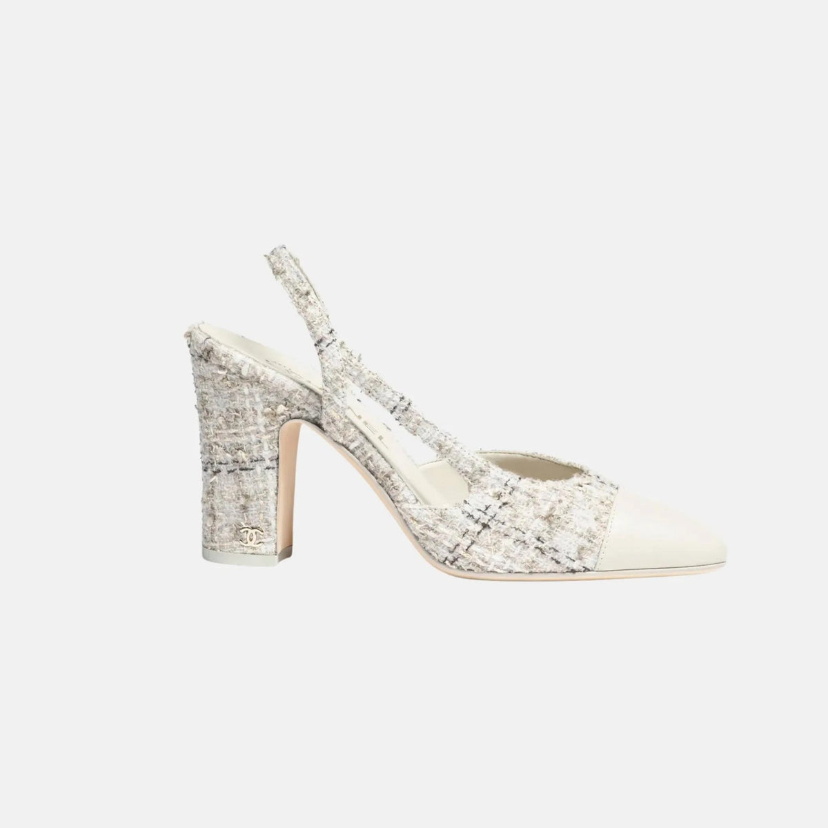 Tweed and lambskin slingback shoes (size 38) 01