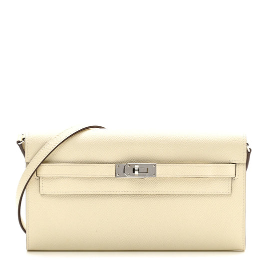 HERMÈS KELLY CLASSIQUE TO GO WALLET, JAUNE POUSSIN, PALLADIUM HARDWARE 01