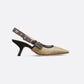Natural and Black Textured J'Adior Slingback Pump