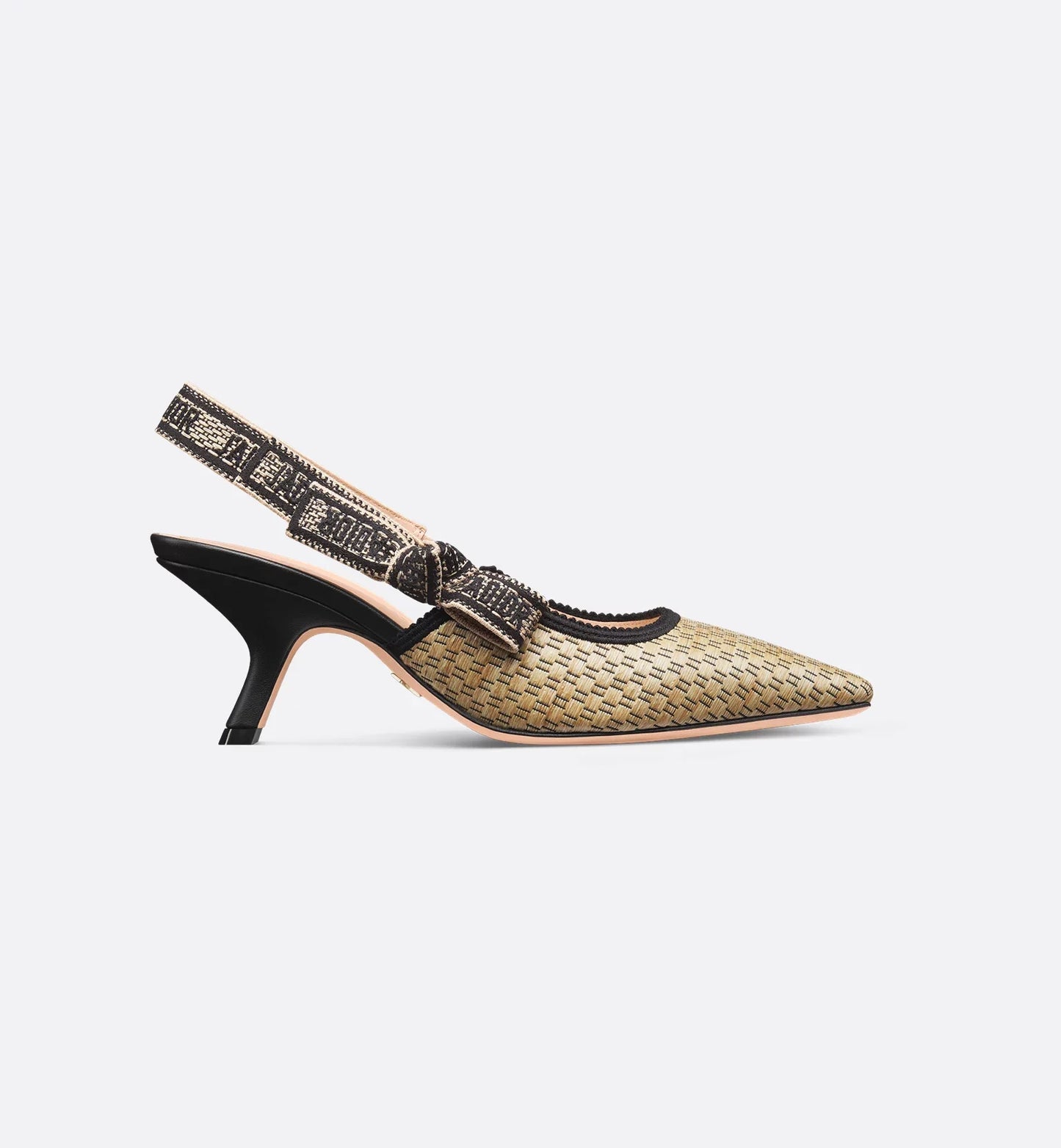 Natural and Black Textured J'Adior Slingback Pump