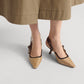 Natural and Black Textured J'Adior Slingback Pump