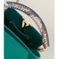 Capucines Mini Taurillon Leather Python Trim Top Handle Bag