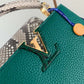 Capucines Mini Taurillon Leather Python Trim Top Handle Bag