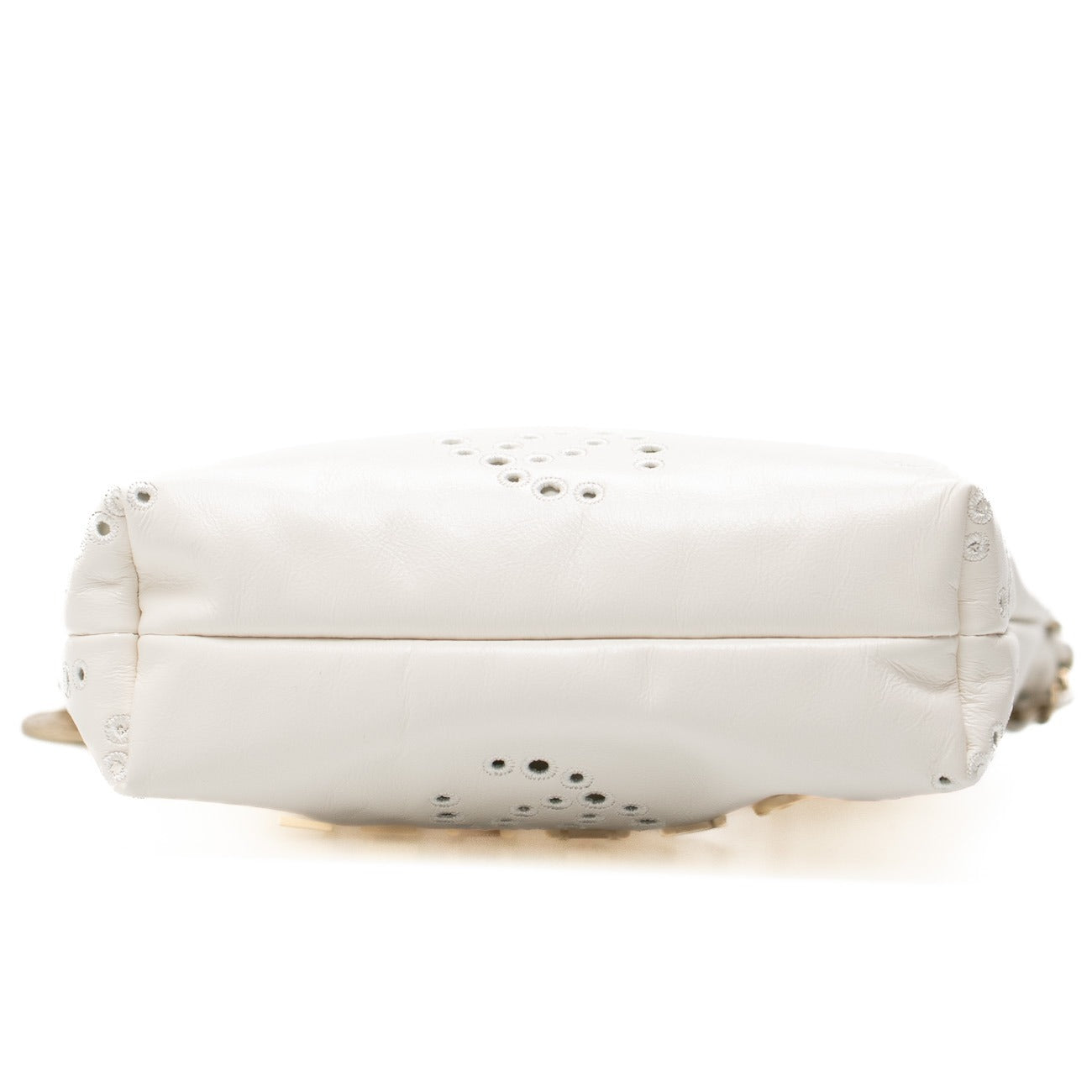 22 Mini White Shiny Calf Leather Handbag