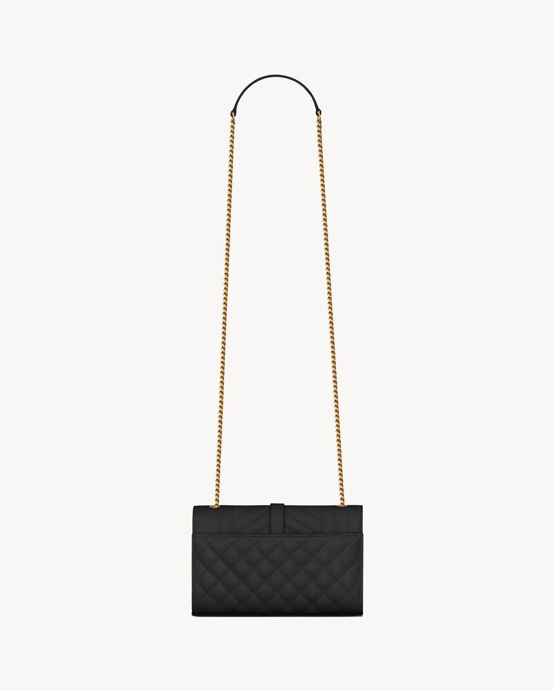 Saint Laurent Envelope Small In Quilted Grain De Poudre Embossed Leather
