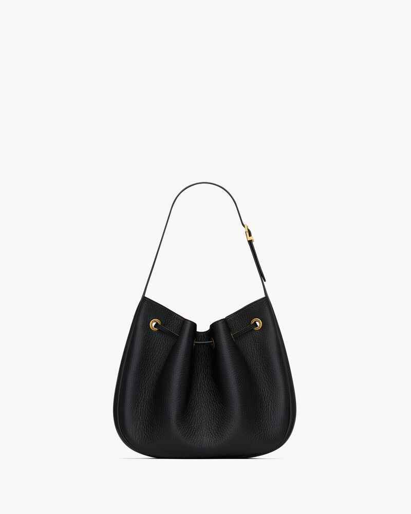 Saint Laurent Paris VII Small Hobo In Grained Leather