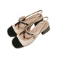 Light beige and Black Heels Sandal