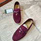 Burgundy Loafers Velvet