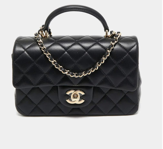 Chanel Flap Bag Mini Black Gold hardware