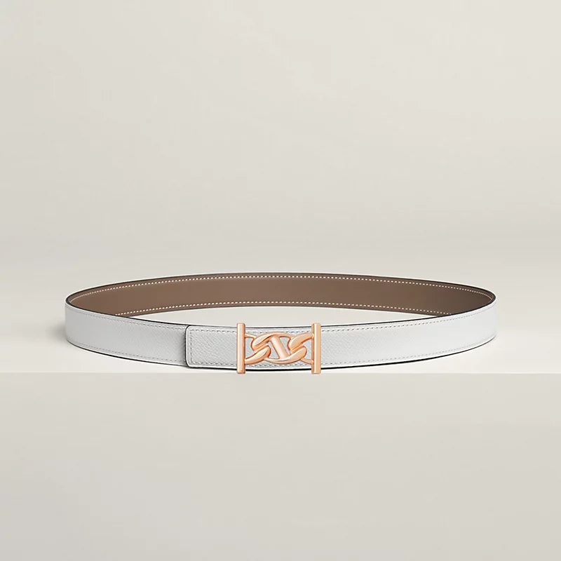 My H Belt Buckle & Hermès Sur Mer Reversible Leather Strap 24 MM