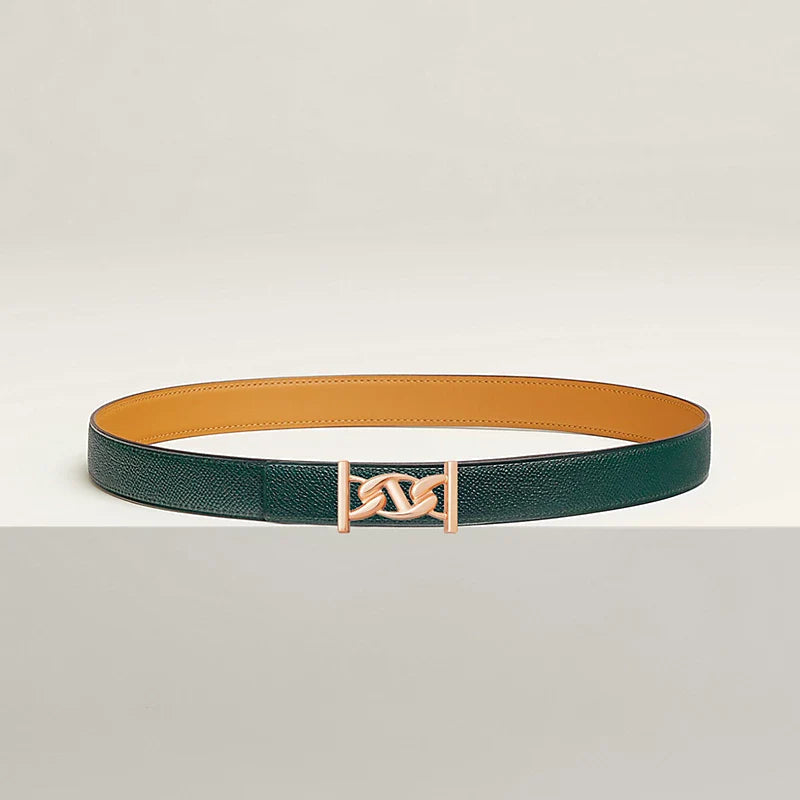 My H Belt Buckle & Hermès Sur Mer Reversible Leather Strap 24 MM