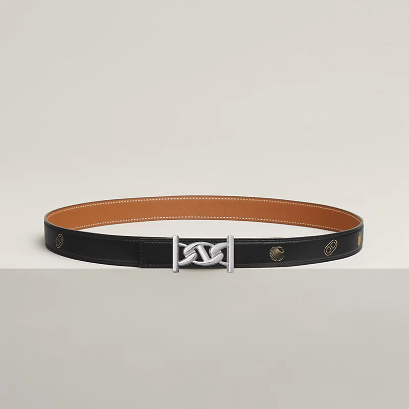 My H Belt Buckle & Hermès Sur Mer Reversible Leather Strap 24 MM