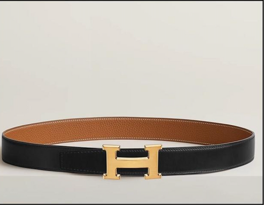 H Belt Buckle & Reversible Leather Strap 32MM