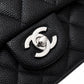 Quilted Classic Square Flap Bag in Leather - Black- Caviar Silver Hardware - Mini 18 CM 01