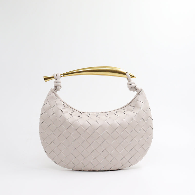 Woven Leather Hobe Dumpling Bag Dinner Handbag
