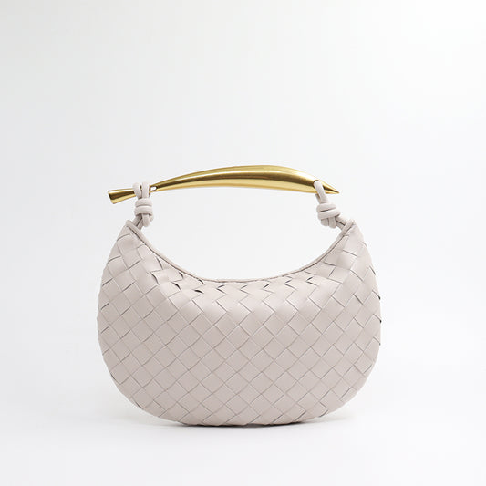 Woven Leather Hobe Dumpling Bag Dinner Handbag