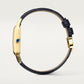 Santos-Dumont Large 43.5mm x 31.4mm Yellow Gold Blue Satin-Brushed Dial Alligator Strap Quartz Watch