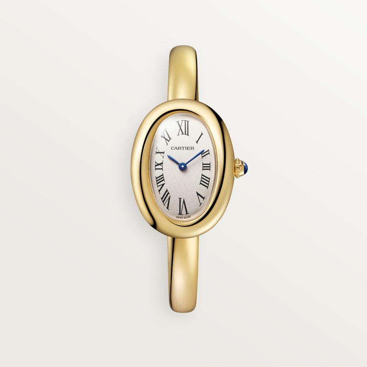 Baignoire Mini 18K Yellow Gold Silvered Dial Yellow Gold Bracelet Watch